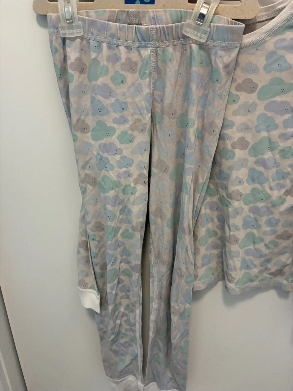 Dodo Banana Cloud Print Kids Pajama Set - Light Blue & Gray